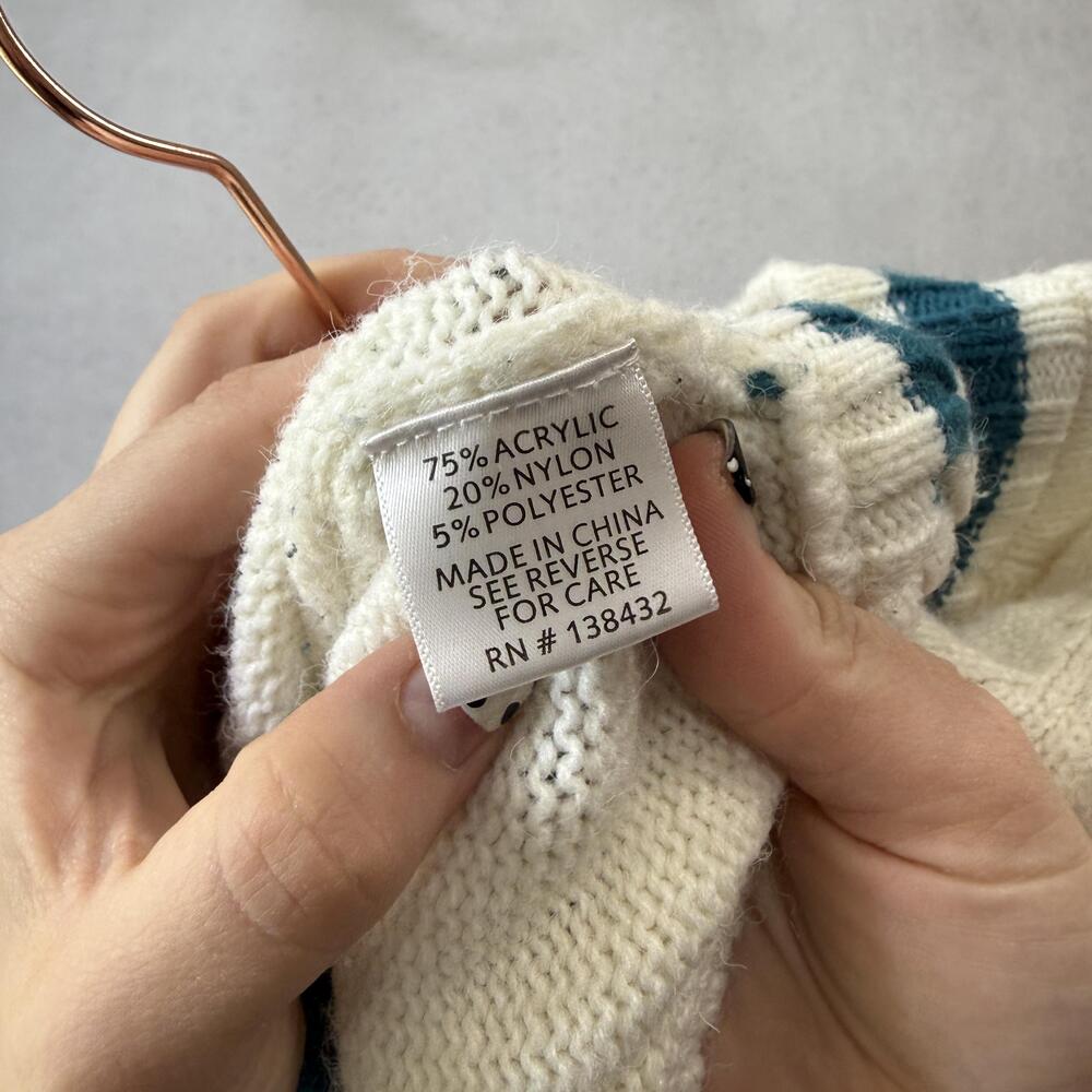 ModCloth Cardigan Sweater Womens XL White Dragon Graphic Button Front Knit - Picture 4 of 8